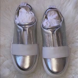 Dr. Martens Lylah Metallic Leather Slip On Sneaker Sz 5